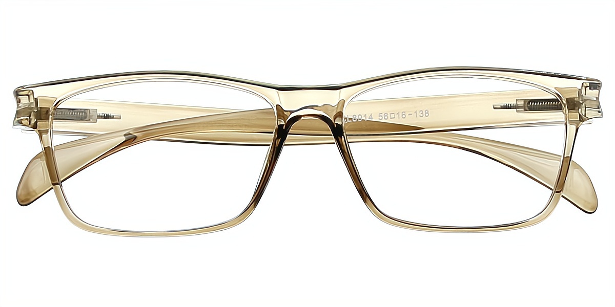 Brown Rectangle Retro Plastic Eyeglasses