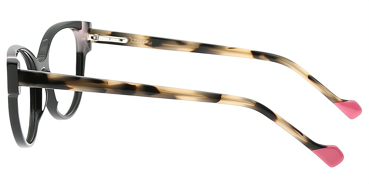 Black Cat Eye Ornate Acetate Eyeglasses
