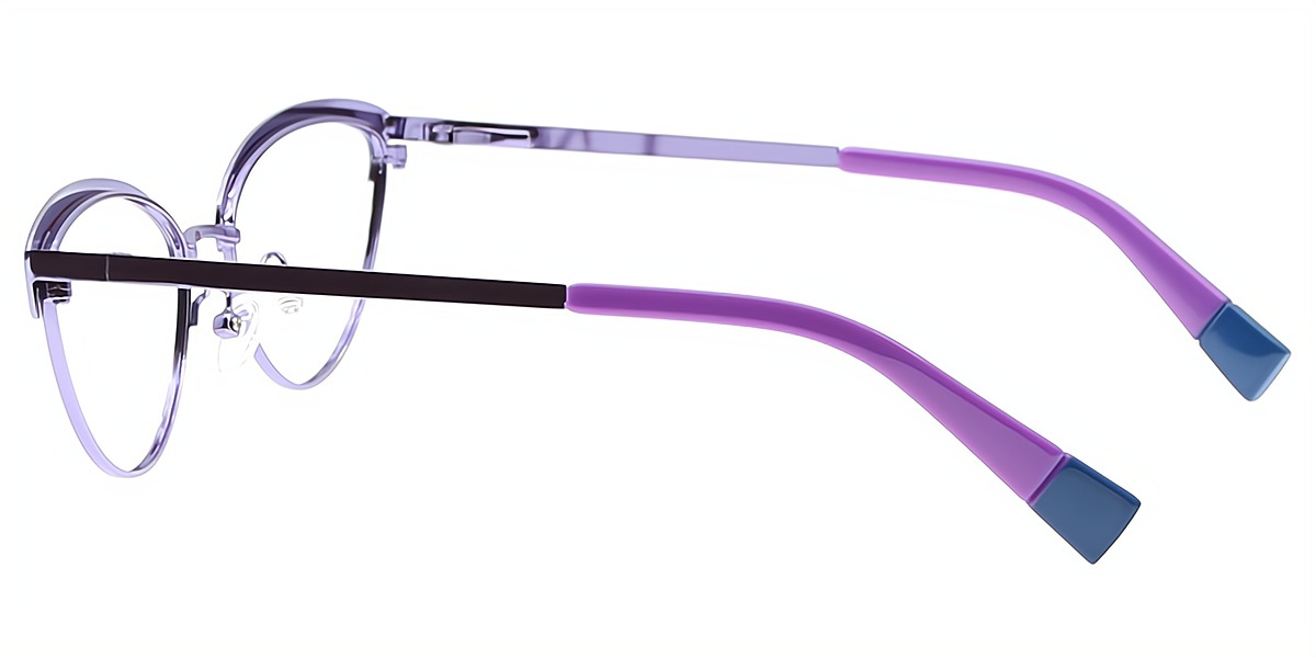 Blue Cat Eye Retro Metal Eyeglasses