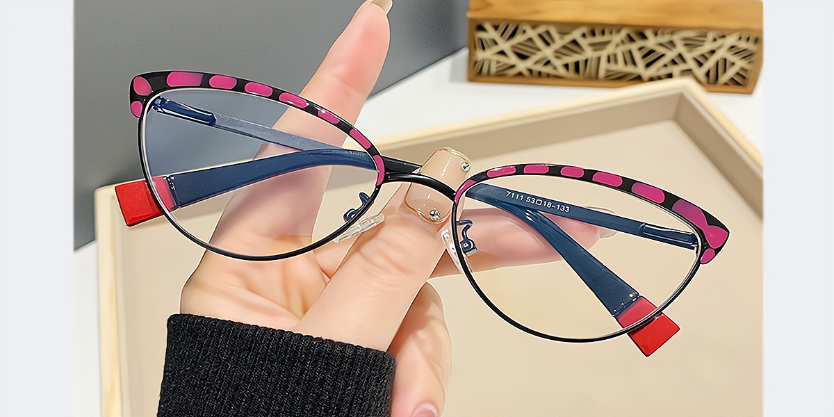 Mix Cat Eye Retro Metal Eyeglasses