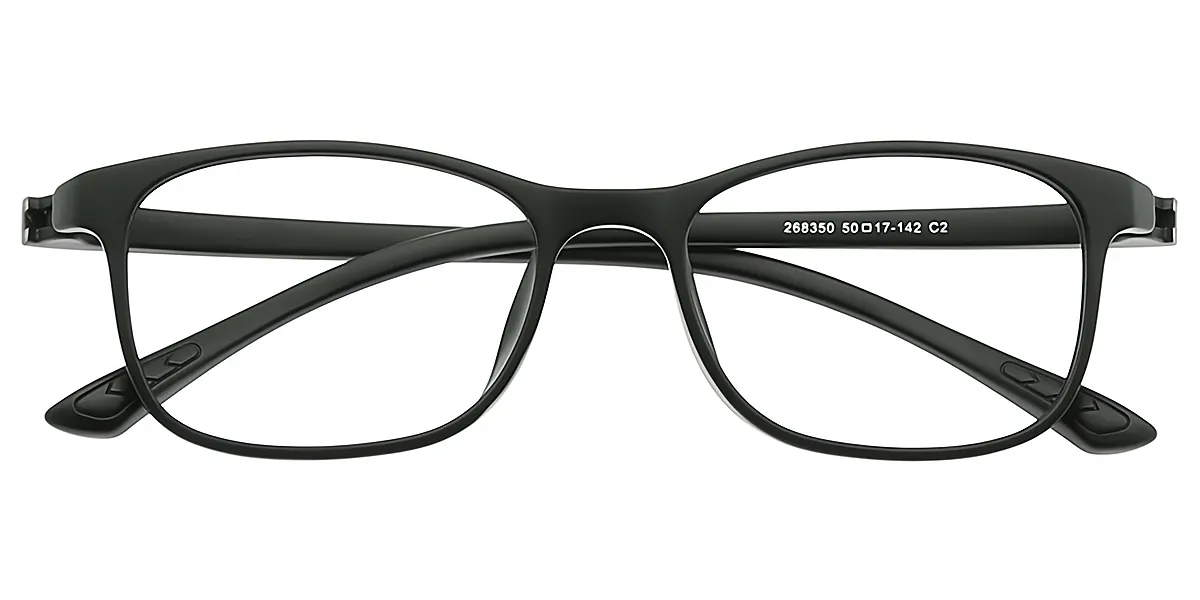 Black Rectangle Simple TR90 Eyeglasses