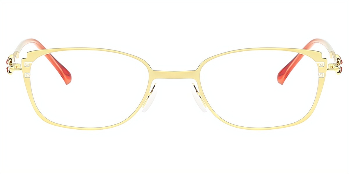 Golden Rectangle Sophisticated Metal Eyeglasses
