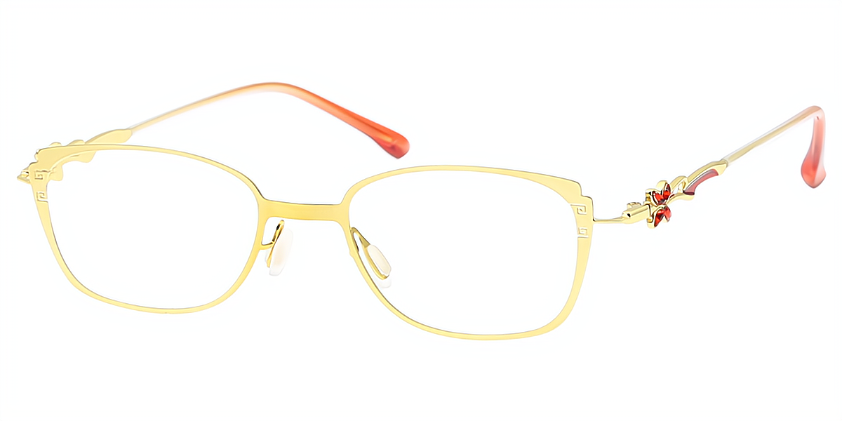 Golden Rectangle Sophisticated Metal Eyeglasses
