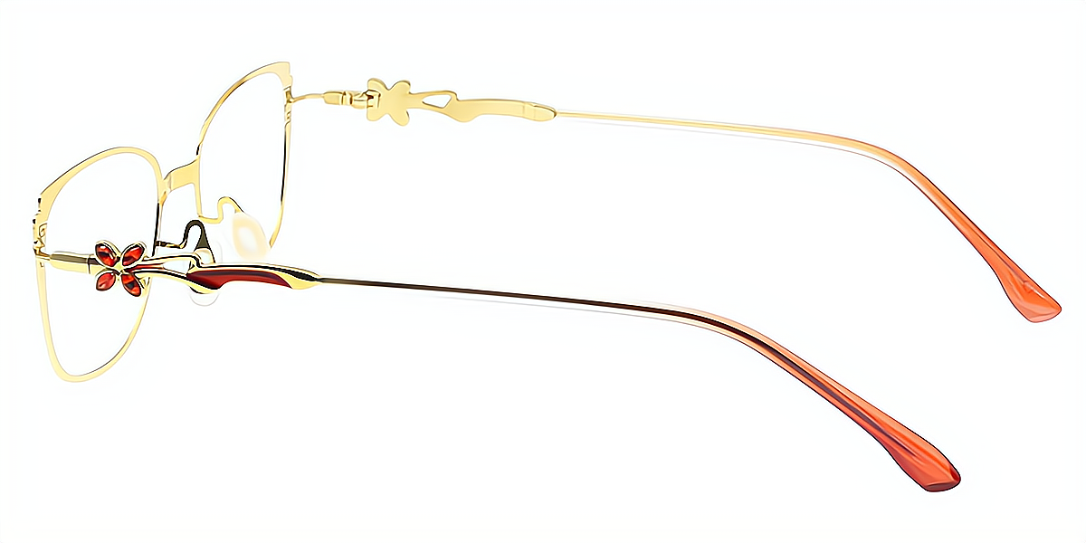 Golden Rectangle Sophisticated Metal Eyeglasses