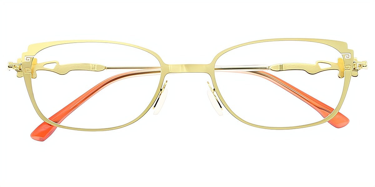 Golden Rectangle Sophisticated Metal Eyeglasses
