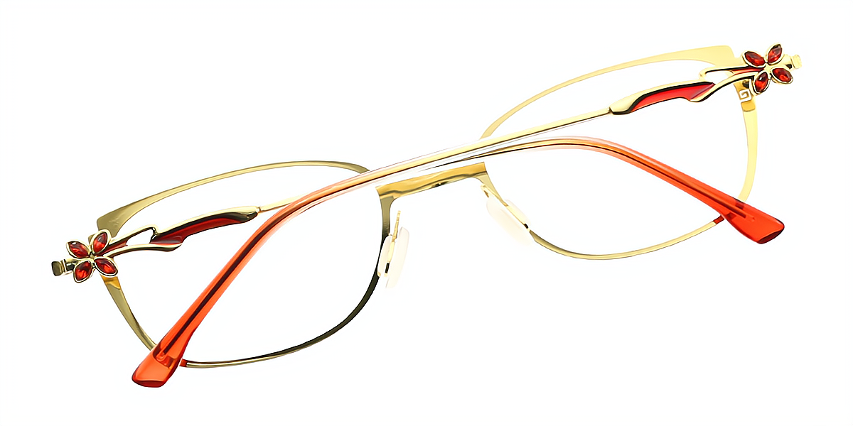 Golden Rectangle Sophisticated Metal Eyeglasses