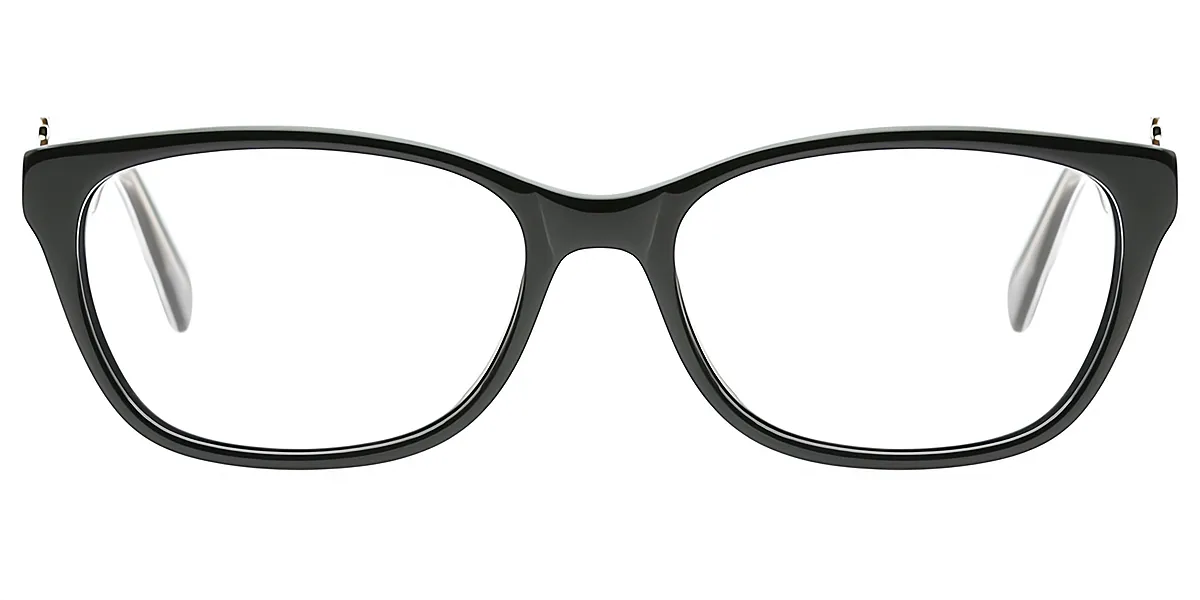 Black Rectangle Detailed Acetate Eyeglasses