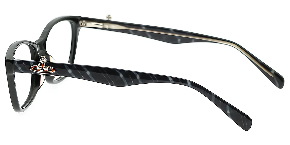 Black Rectangle Detailed Acetate Eyeglasses