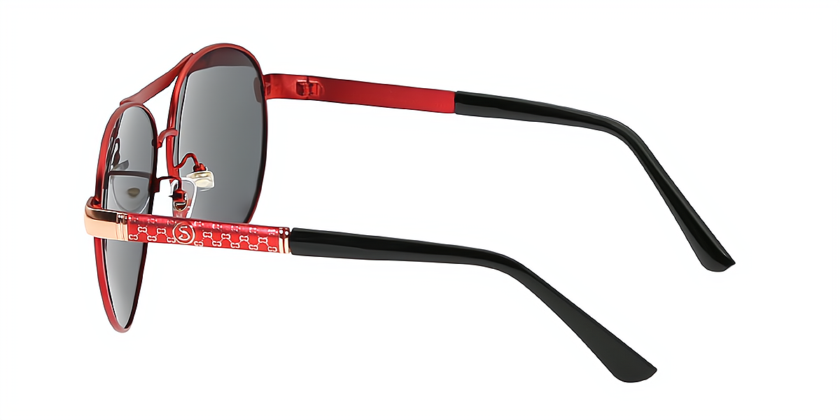 Red Aviator Classic Metal Eyeglasses