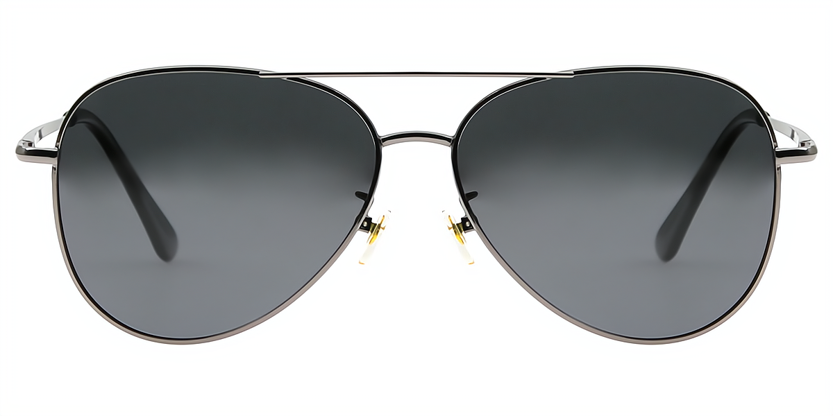 Gray Aviator Classic Metal Eyeglasses