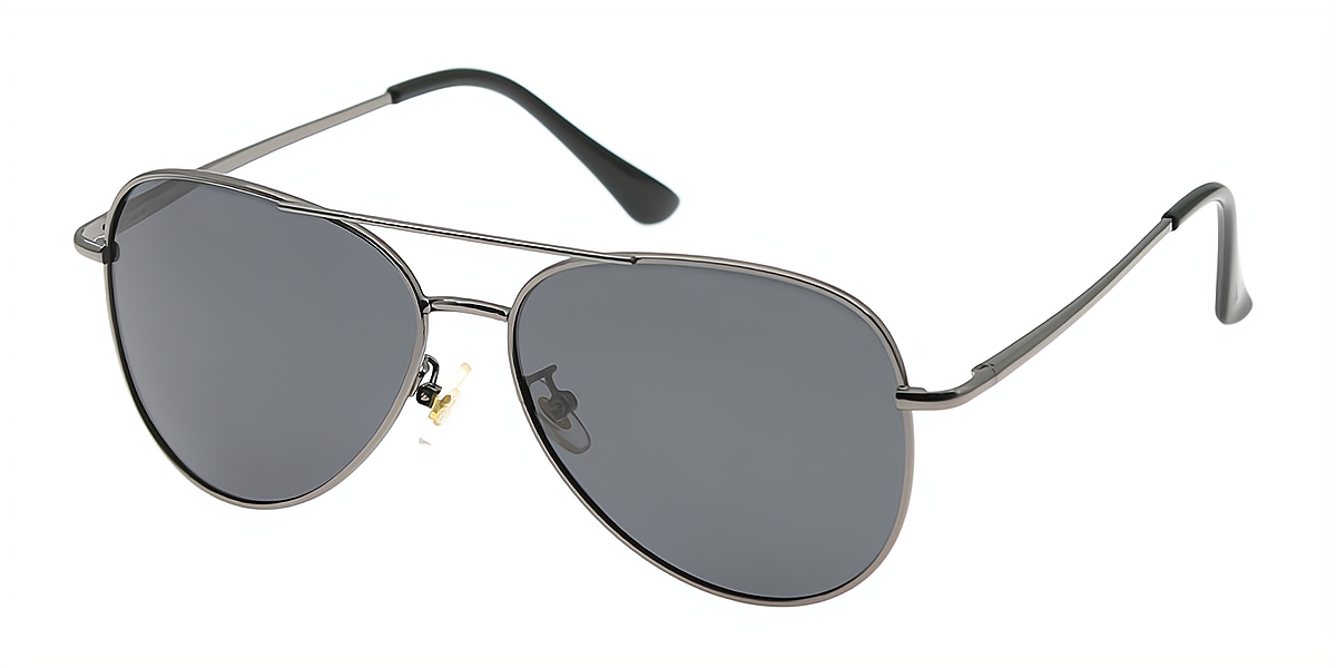 Gray Aviator Classic Metal Eyeglasses