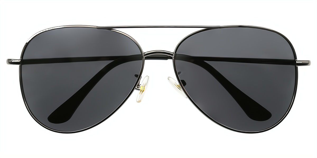 Gray Aviator Classic Metal Eyeglasses