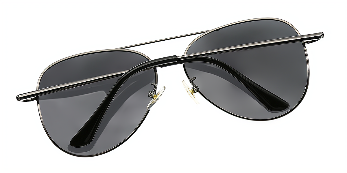 Gray Aviator Classic Metal Eyeglasses