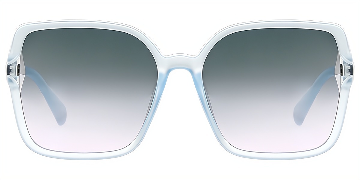 Blue Square Simple Oversized Plastic Eyeglasses