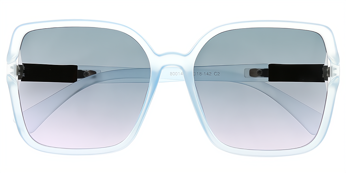 Blue Square Simple Oversized Plastic Eyeglasses