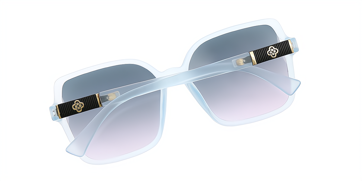 Blue Square Simple Oversized Plastic Eyeglasses