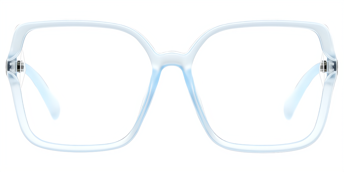 Blue Square Simple Oversized Plastic Eyeglasses