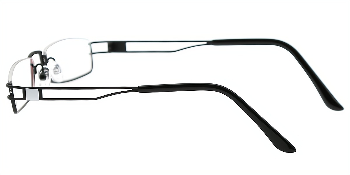 Black Rectangle Simple Metal Eyeglasses