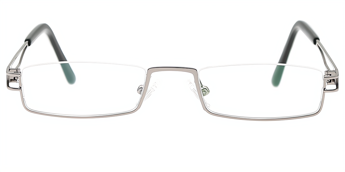 Gray Rectangle Simple Metal Eyeglasses