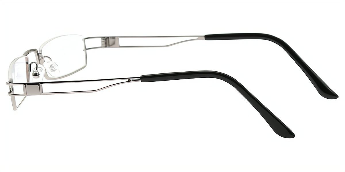 Gray Rectangle Simple Metal Eyeglasses
