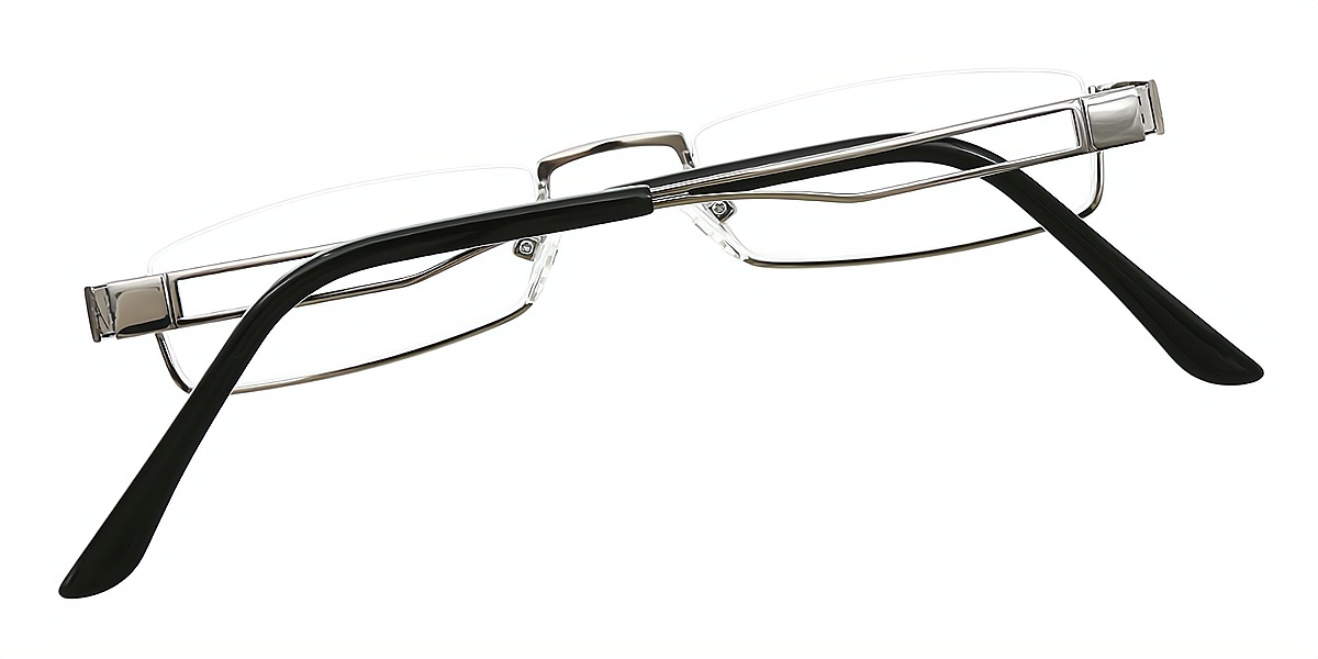 Gray Rectangle Simple Metal Eyeglasses