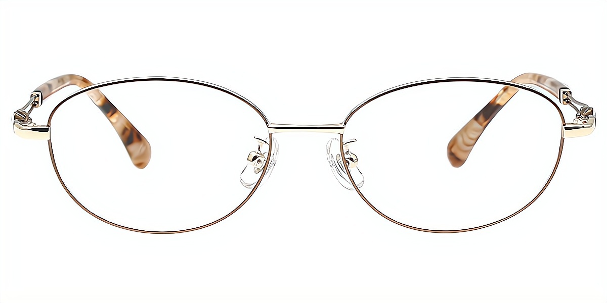 Golden Oval Refined Metal Eyeglasses