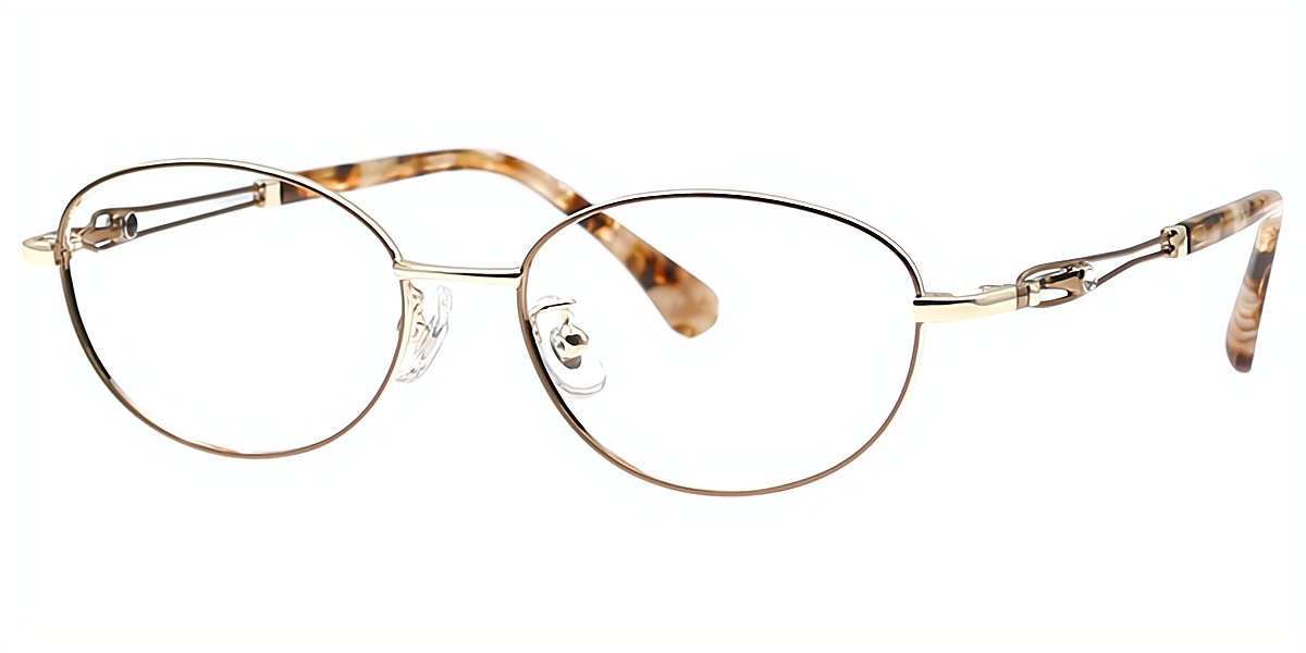 Golden Oval Refined Metal Eyeglasses