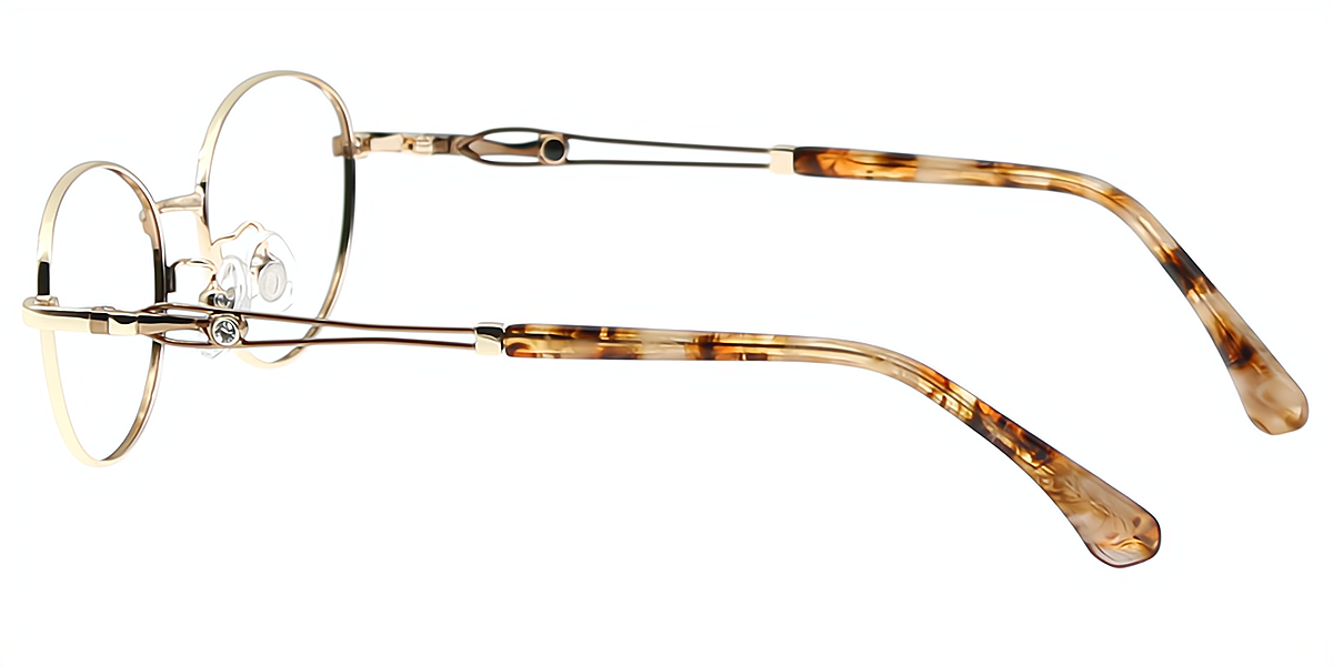 Golden Oval Refined Metal Eyeglasses