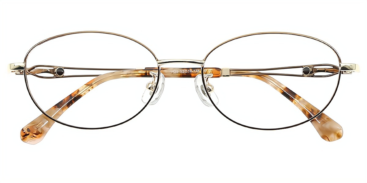 Golden Oval Refined Metal Eyeglasses