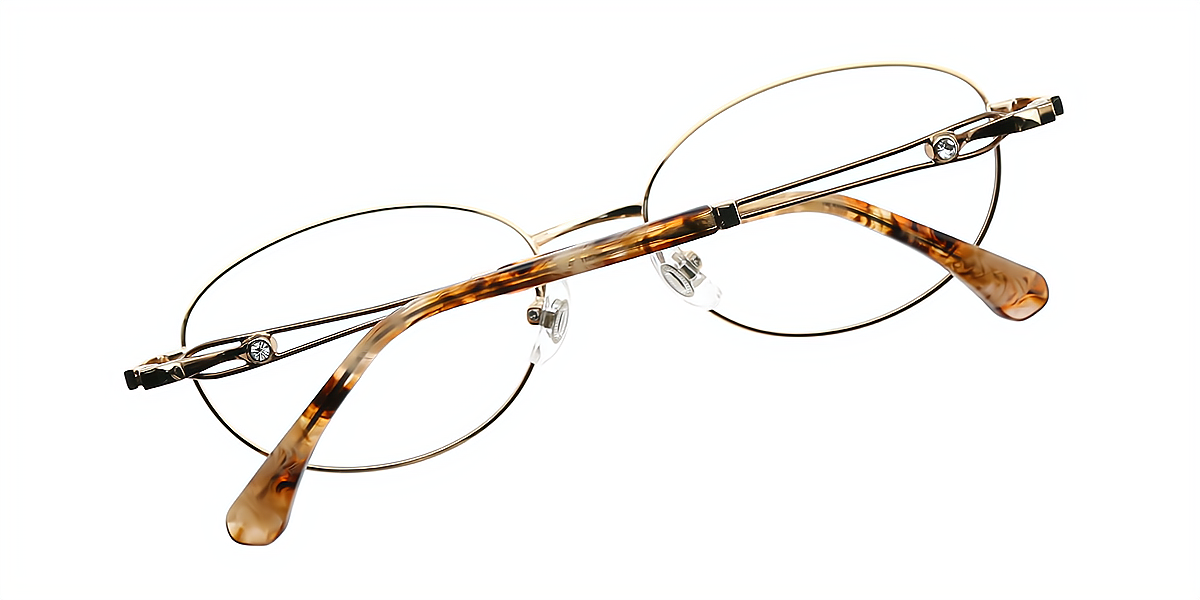 Golden Oval Refined Metal Eyeglasses