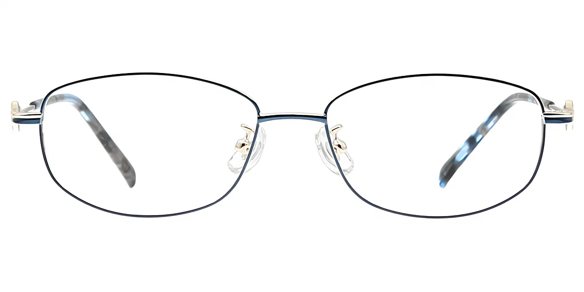 Blue Oval Refined Metal Eyeglasses