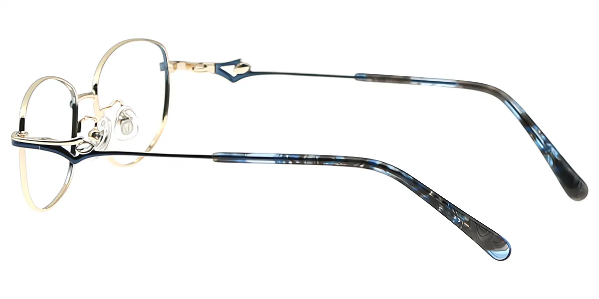 Blue Oval Refined Metal Eyeglasses