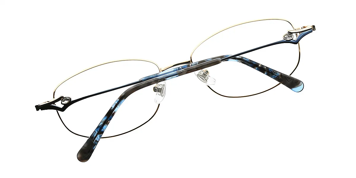Blue Oval Refined Metal Eyeglasses