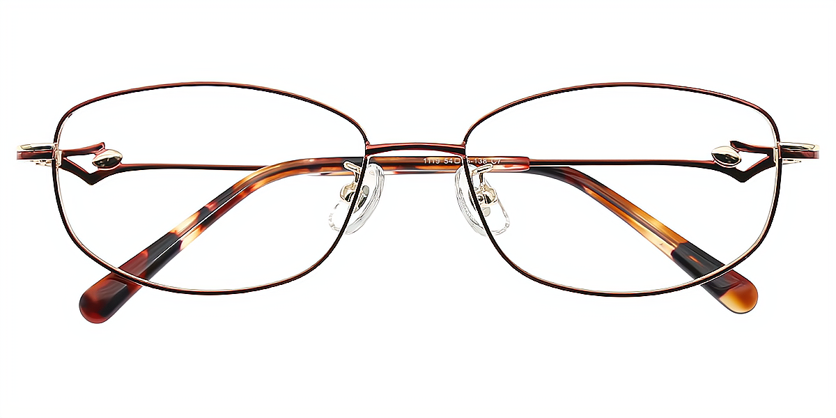 Red Oval Refined Metal Eyeglasses