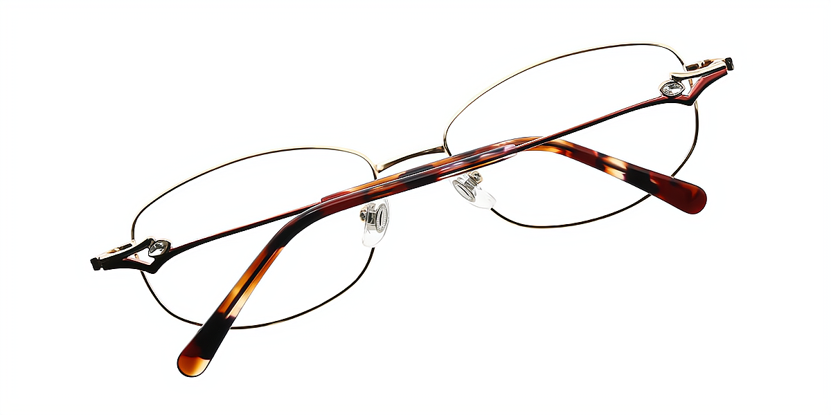 Red Oval Refined Metal Eyeglasses