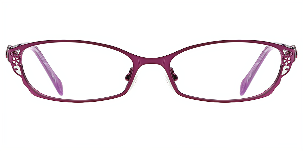 Purple Oval Elaborate Metal Eyeglasses
