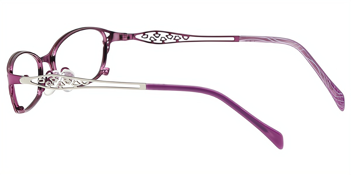 Purple Oval Elaborate Metal Eyeglasses