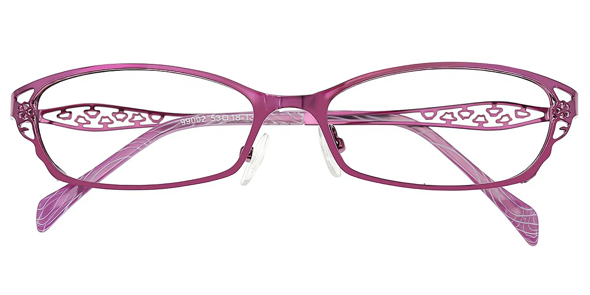 Purple Oval Elaborate Metal Eyeglasses