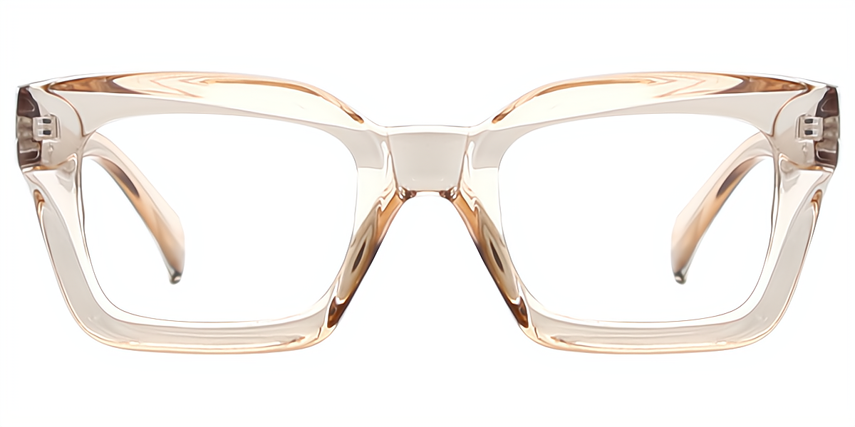 Brown Geometric Modish Plastic Eyeglasses