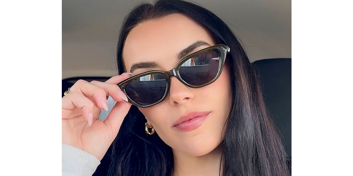 Green Cat Eye Chic Plastic Eyeglasses