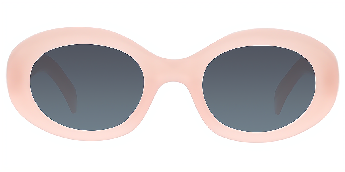 Pink Oval Retro Oversized Plastic Eyeglasses