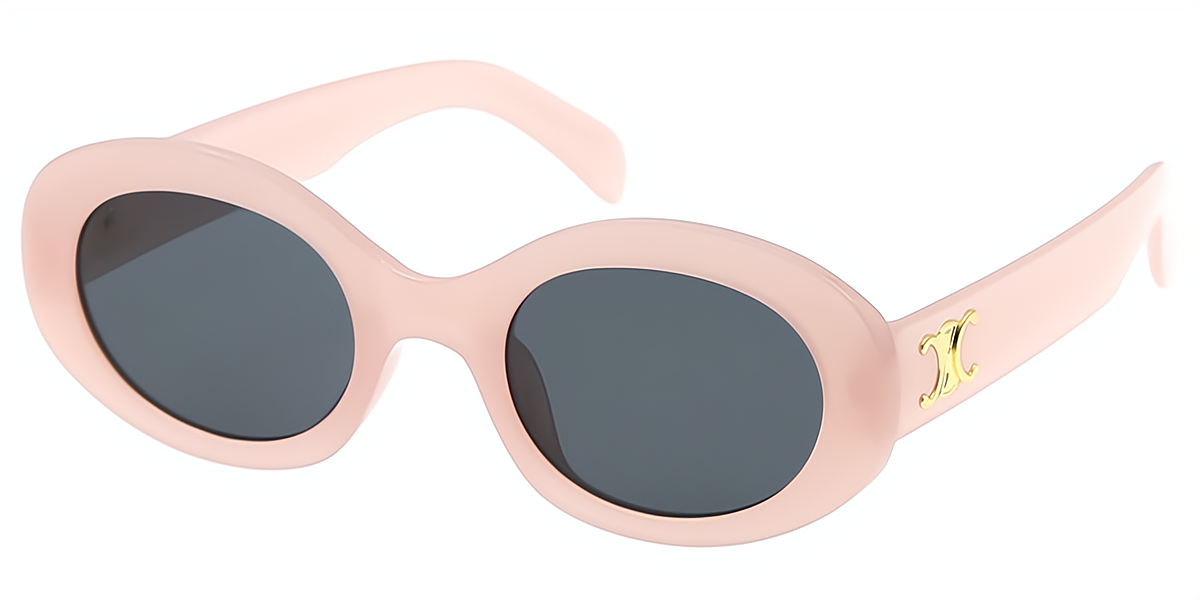 Pink Oval Retro Oversized Plastic Eyeglasses