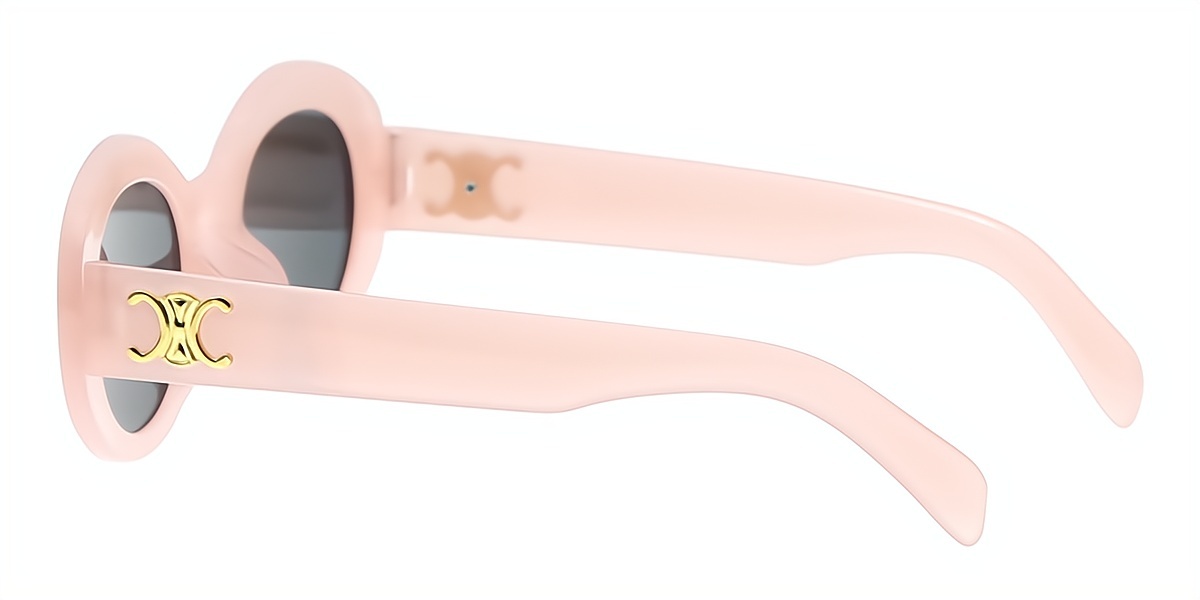 Pink Oval Retro Oversized Plastic Eyeglasses