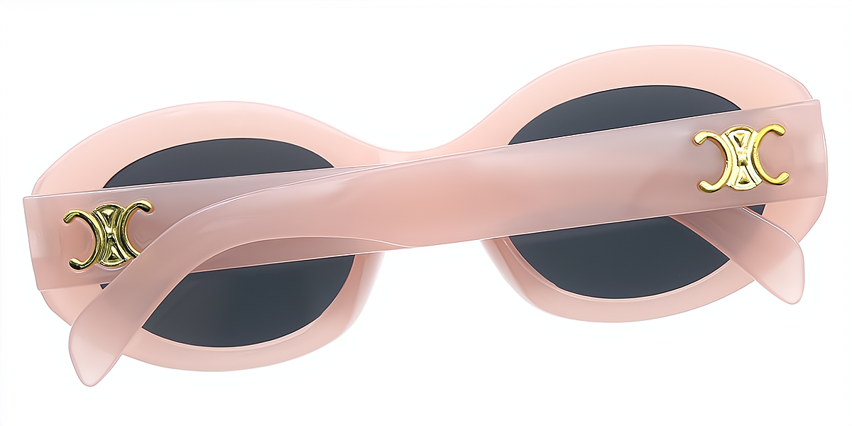 Pink Oval Retro Oversized Plastic Eyeglasses