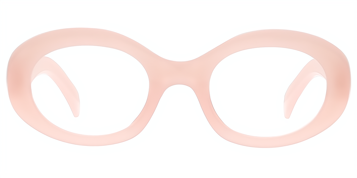 Pink Oval Retro Oversized Plastic Eyeglasses