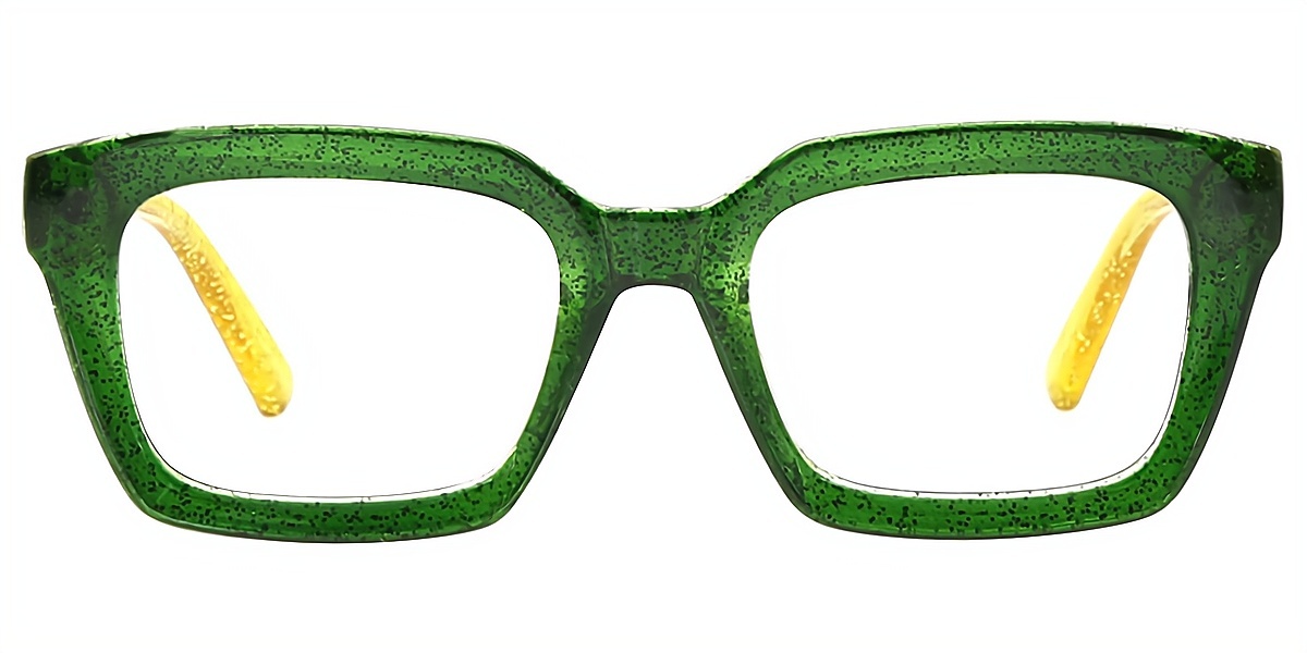 Green Rectangle Modish Oversized TR90 Eyeglasses