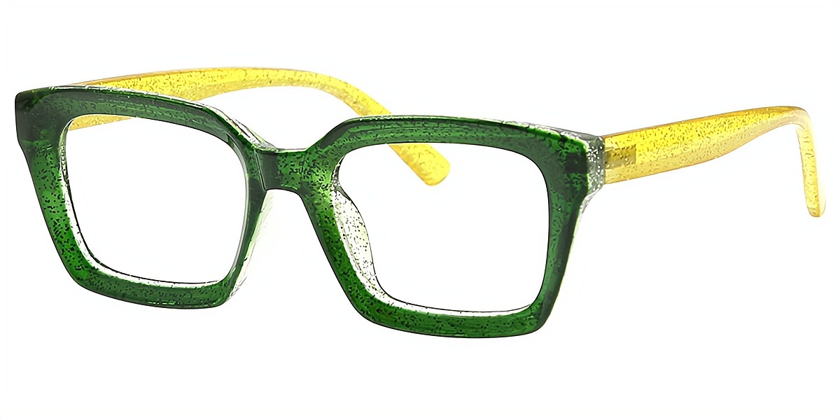 Green Rectangle Modish Oversized TR90 Eyeglasses