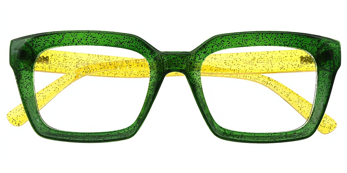 Green Rectangle Modish Oversized TR90 Eyeglasses