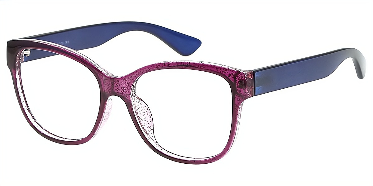 Purple Butterfly Ornate Oversized TR90 Eyeglasses