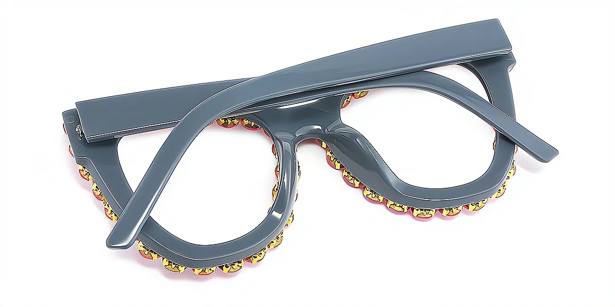 Pink Cat Eye Chic Oversized Plastic Eyeglasses